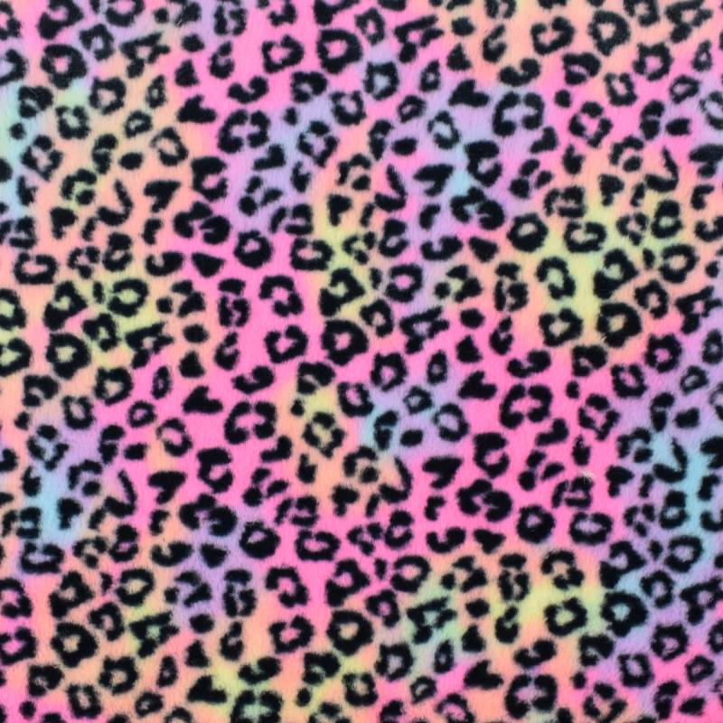 Fellimitat Rainbow Leo, multicolor Fellimitat Rainbow Leo, multicolor von Stoffe Hemmers