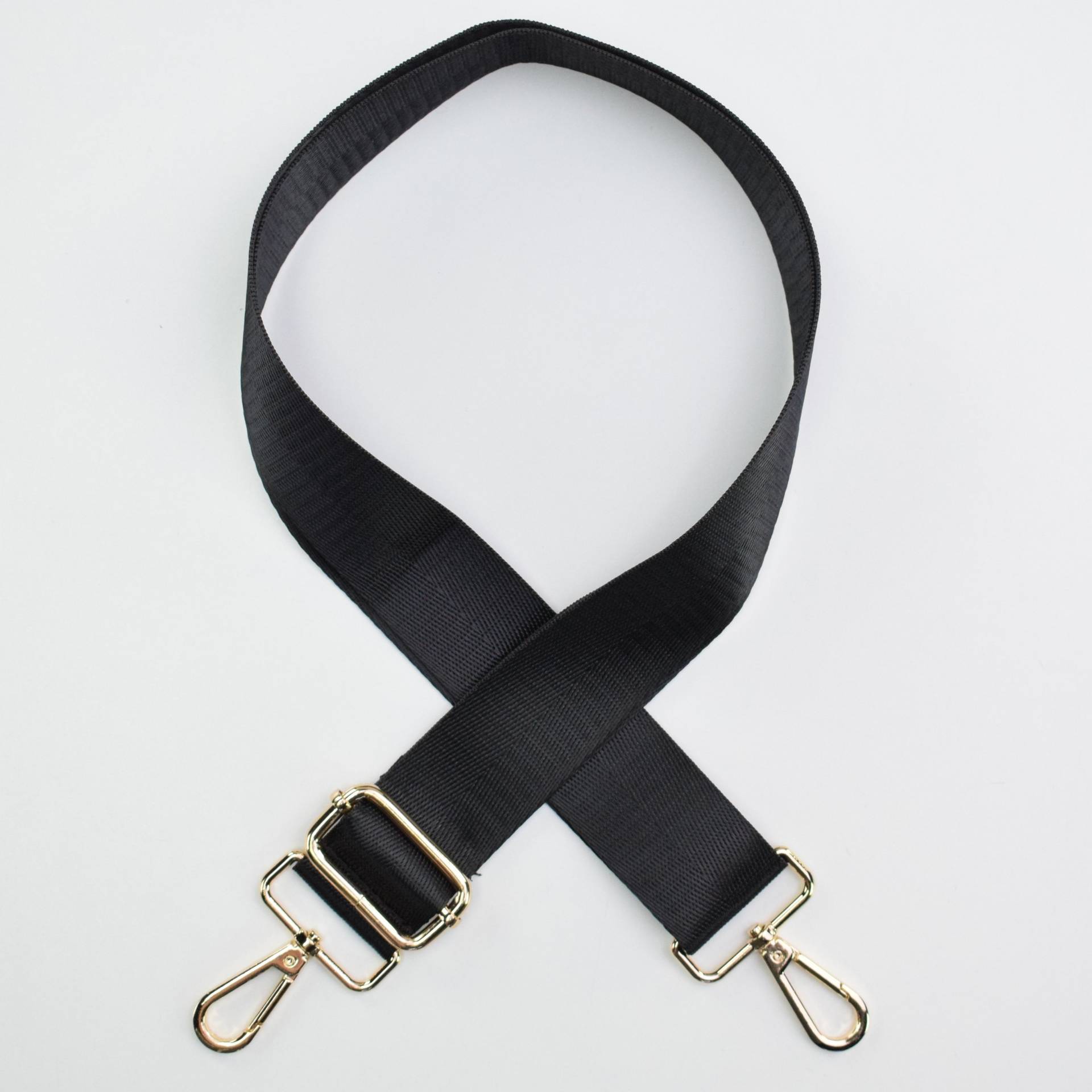 Fertiger Taschengurt Uni 40mm, schwarz von Stoffe Hemmers