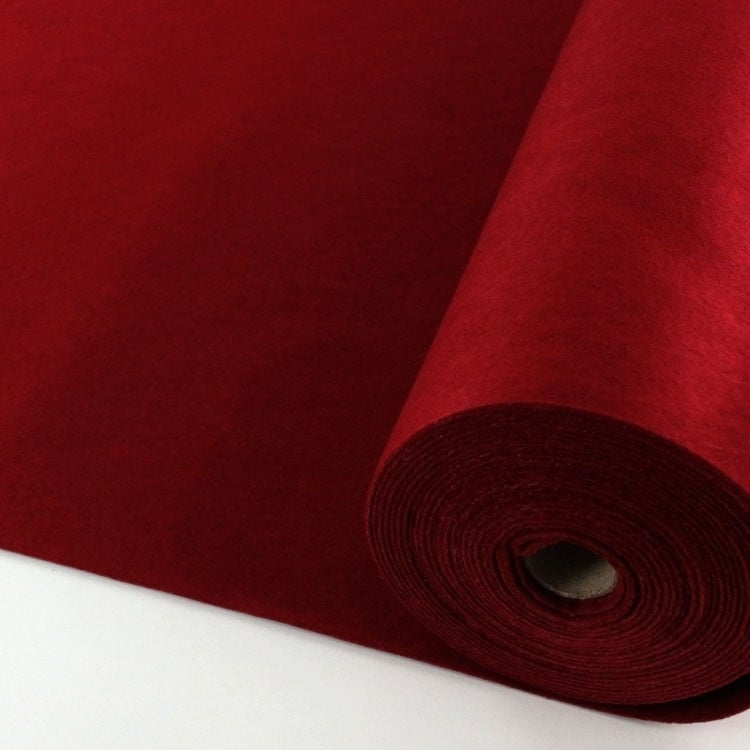 Filz, 3 mm, 90 cm breit, bordeaux von Stoffe Hemmers