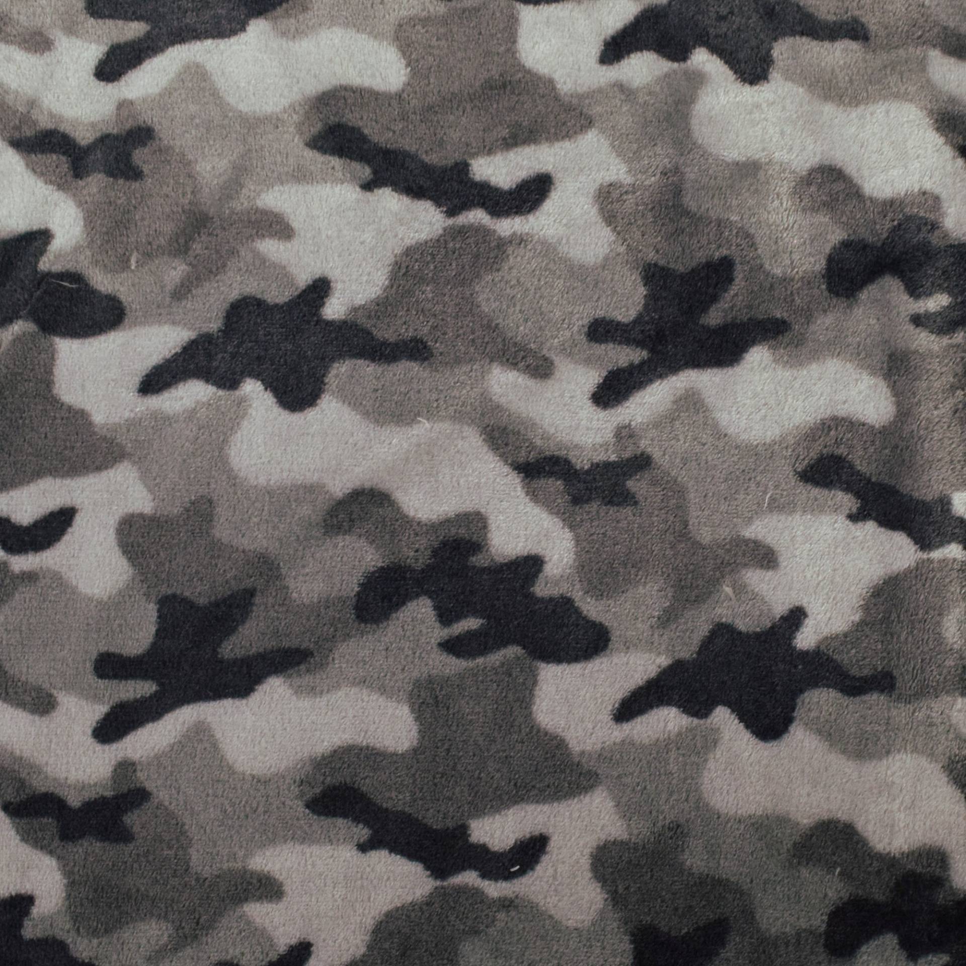 Flanell Fleece Camouflage, hellgrau von Stoffe Hemmers