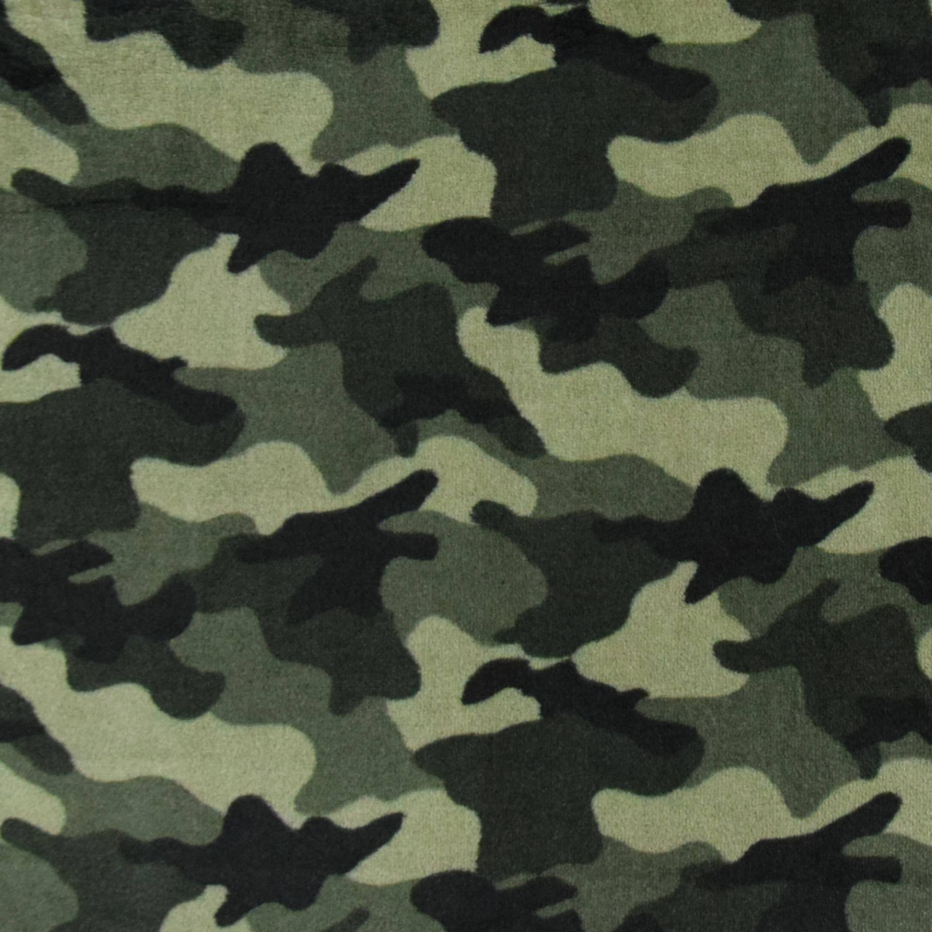 Flanell Fleece Camouflage, oliv von Stoffe Hemmers