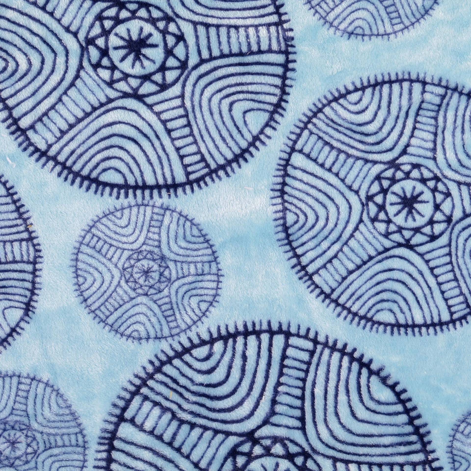 Flanell Fleece Mandala Circles, hellblau von Stoffe Hemmers