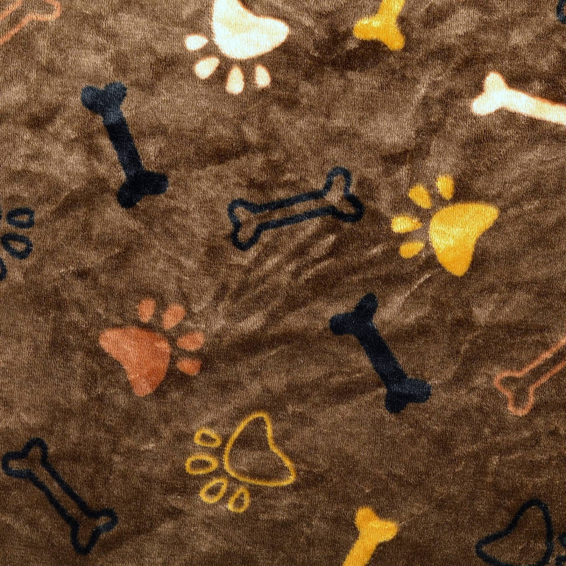 Flanell Fleece Paws and Bones, braun von Stoffe Hemmers