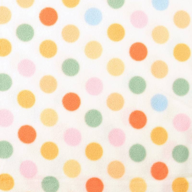 Fleece Antipilling Dots, wollweiss - orange von Stoffe Hemmers