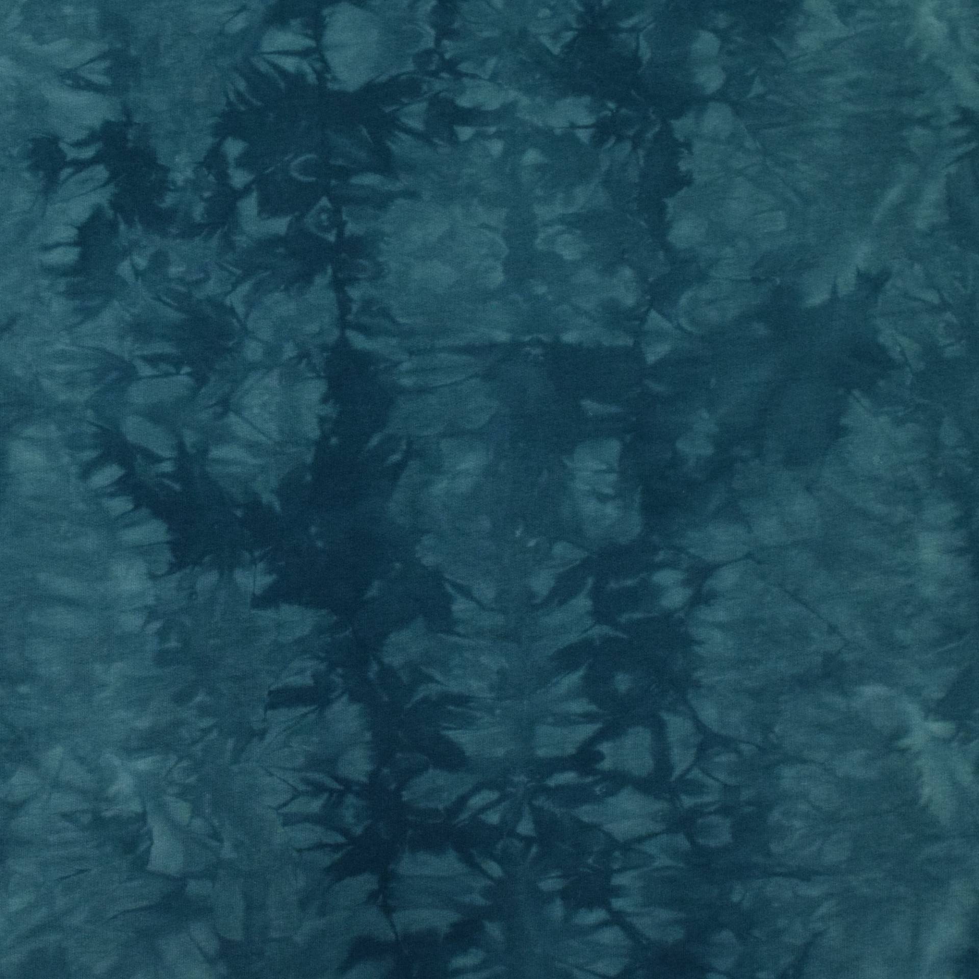 French Terry Batik, petrol von Stoffe Hemmers