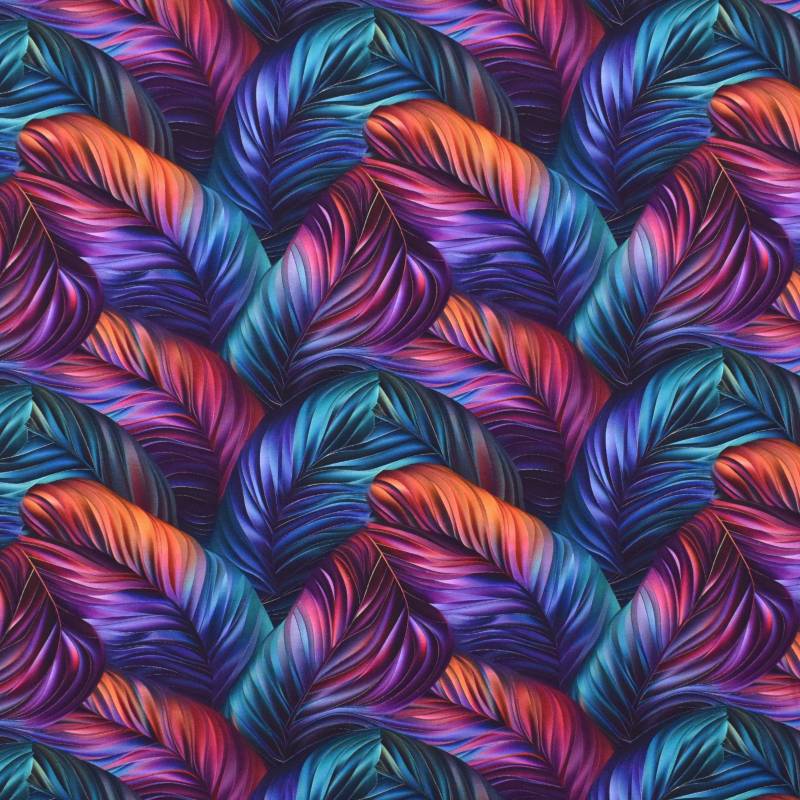 French Terry Color Feathers, multicolor von Stoffe Hemmers