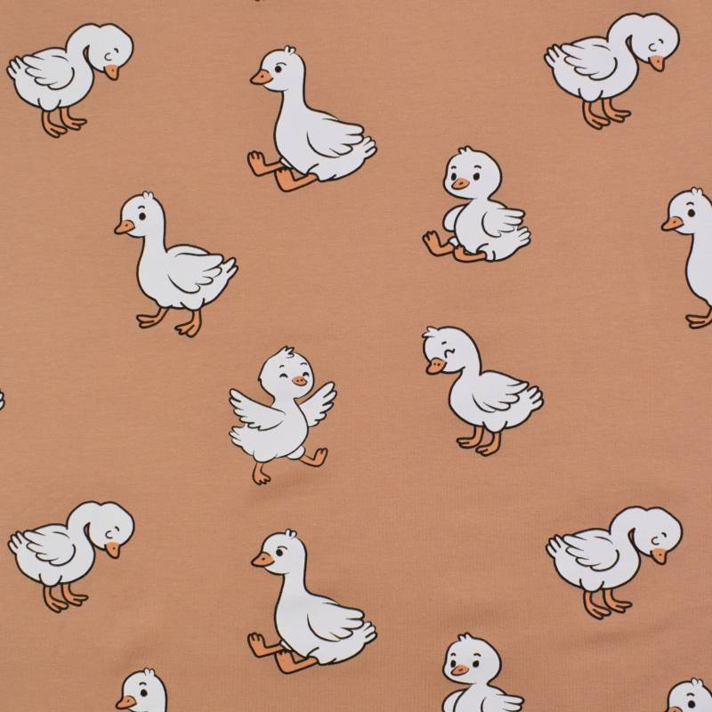 French Terry Cute Ducks, nude von Stoffe Hemmers