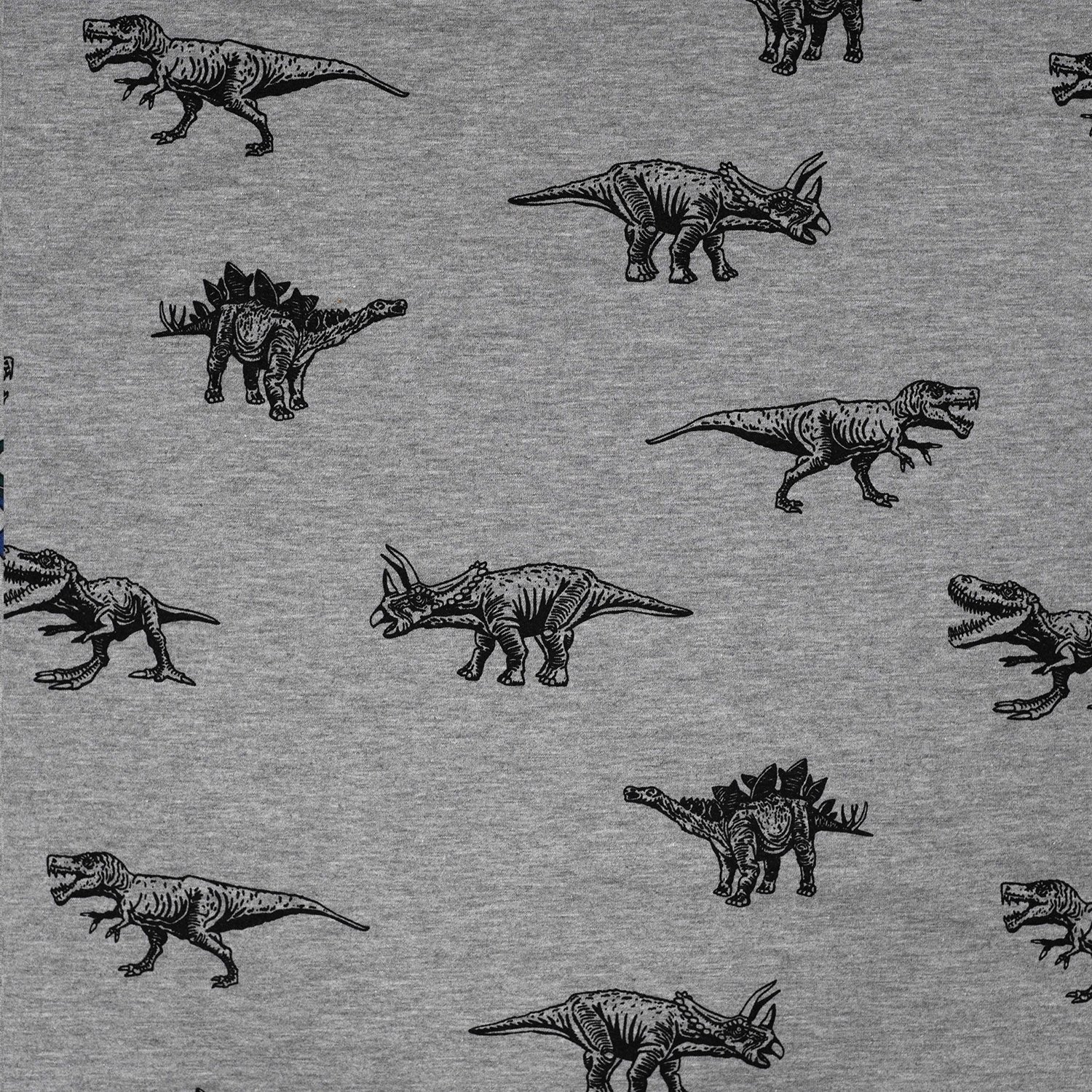 French Terry Dinosaurier, grau meliert French Terry Dinosaurier, grau meliert von Stoffe Hemmers