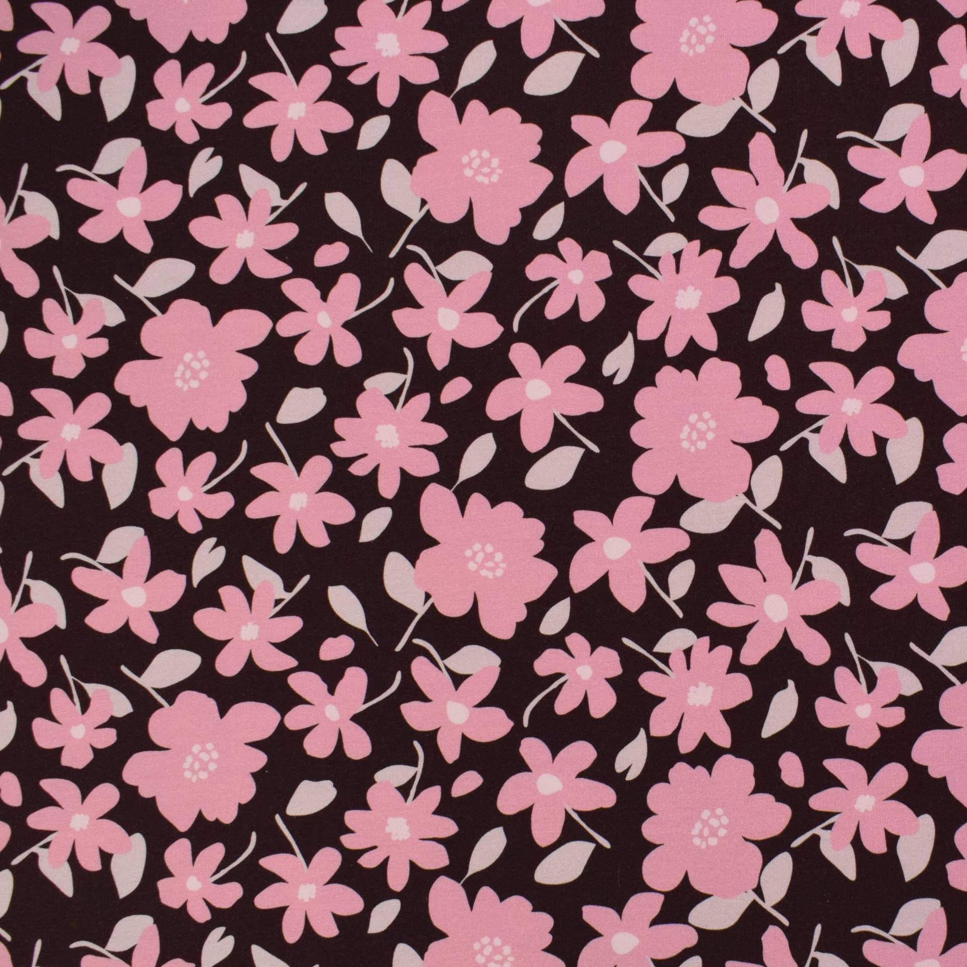 French Terry Flowers, weinrot von Stoffe Hemmers