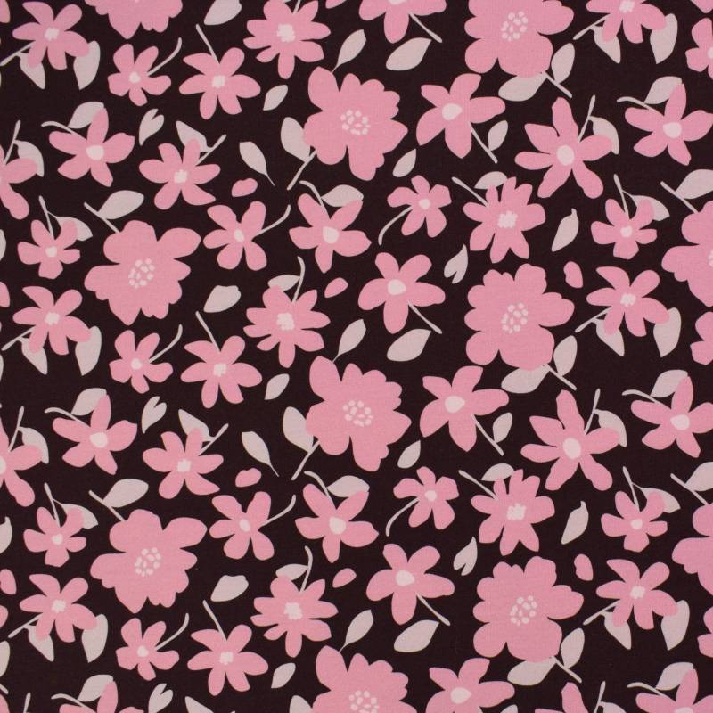 French Terry Flowers, weinrot von Stoffe Hemmers