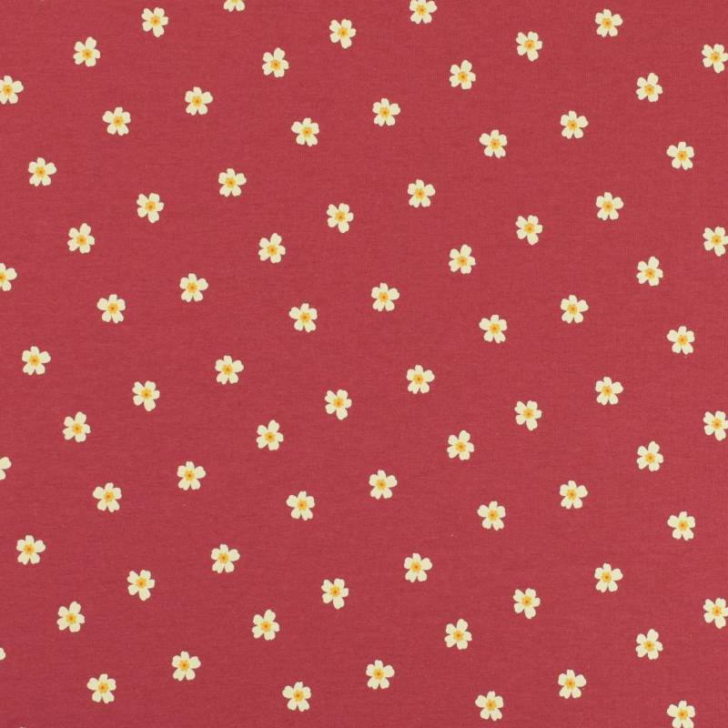 French Terry Little Daisy, bordeaux von Stoffe Hemmers