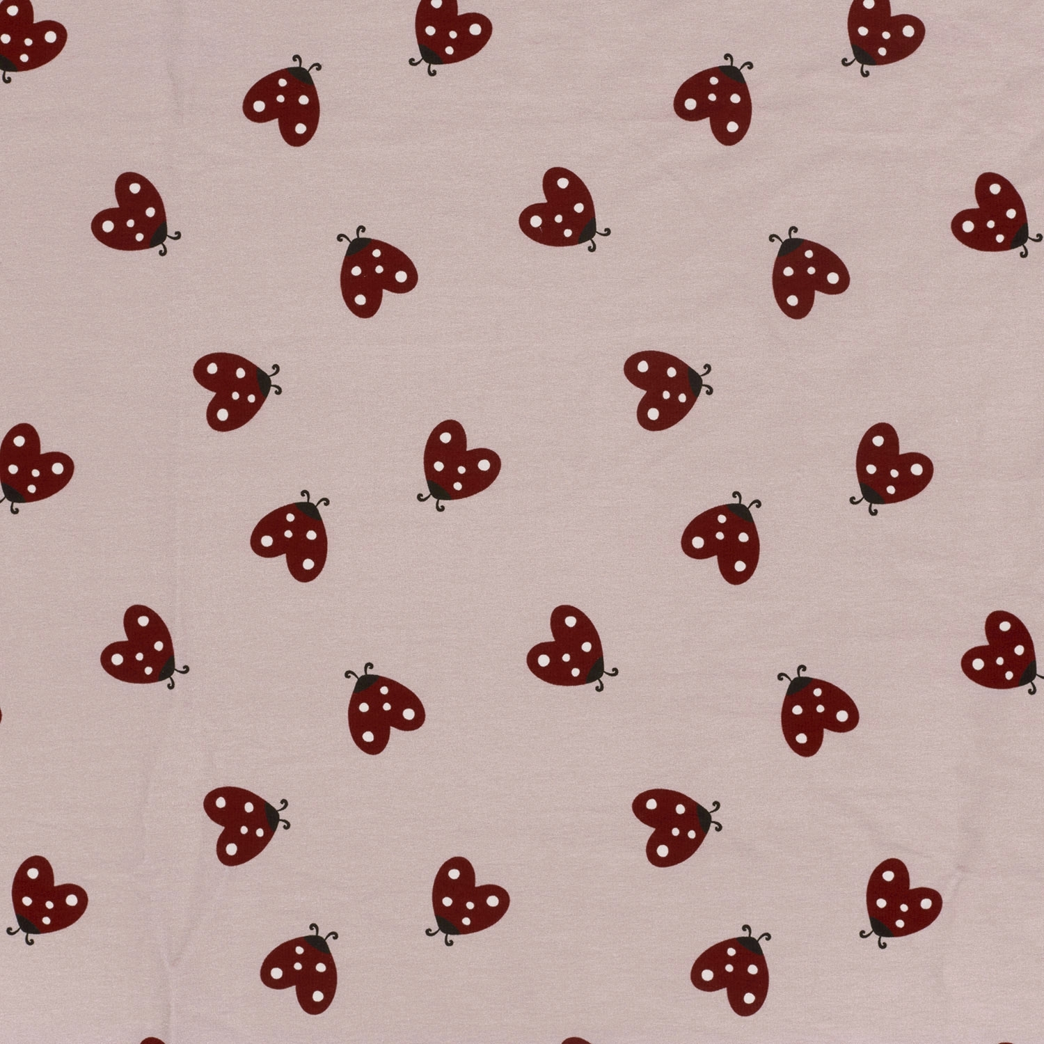 French Terry Marienkäfer, altrosé von Stoffe Hemmers
