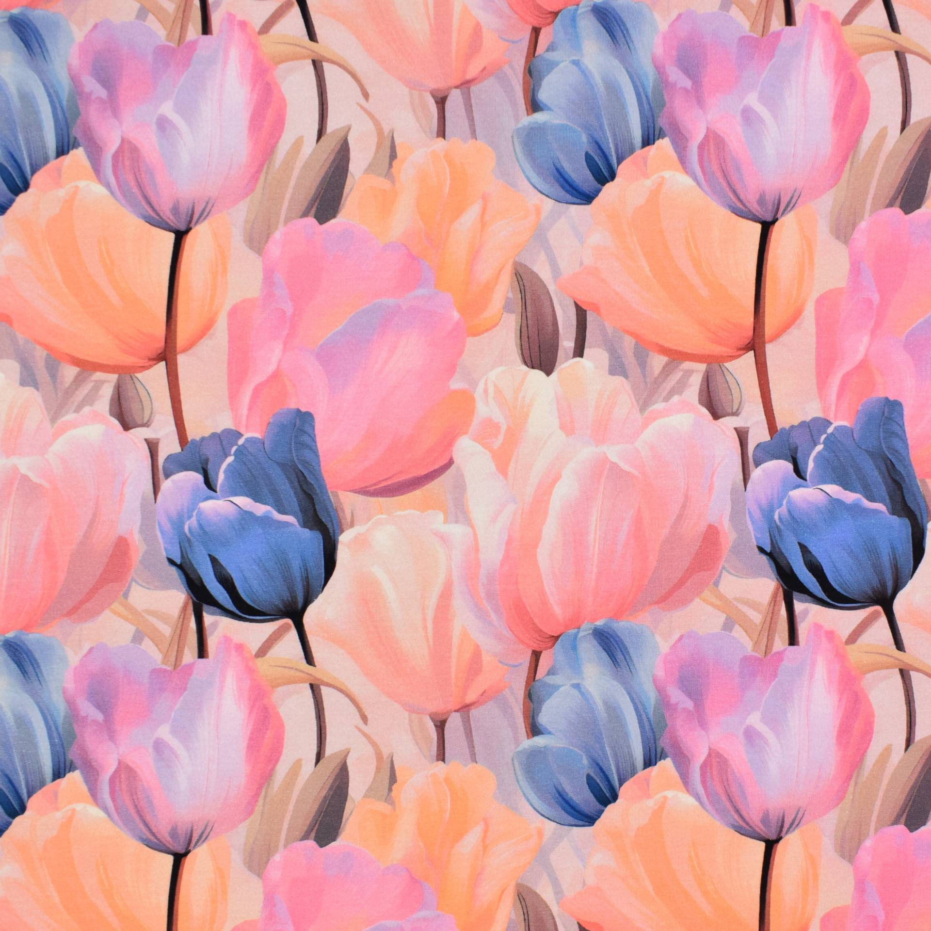 French Terry Tulips, altrosé French Terry Tulips, altrosé von Stoffe Hemmers