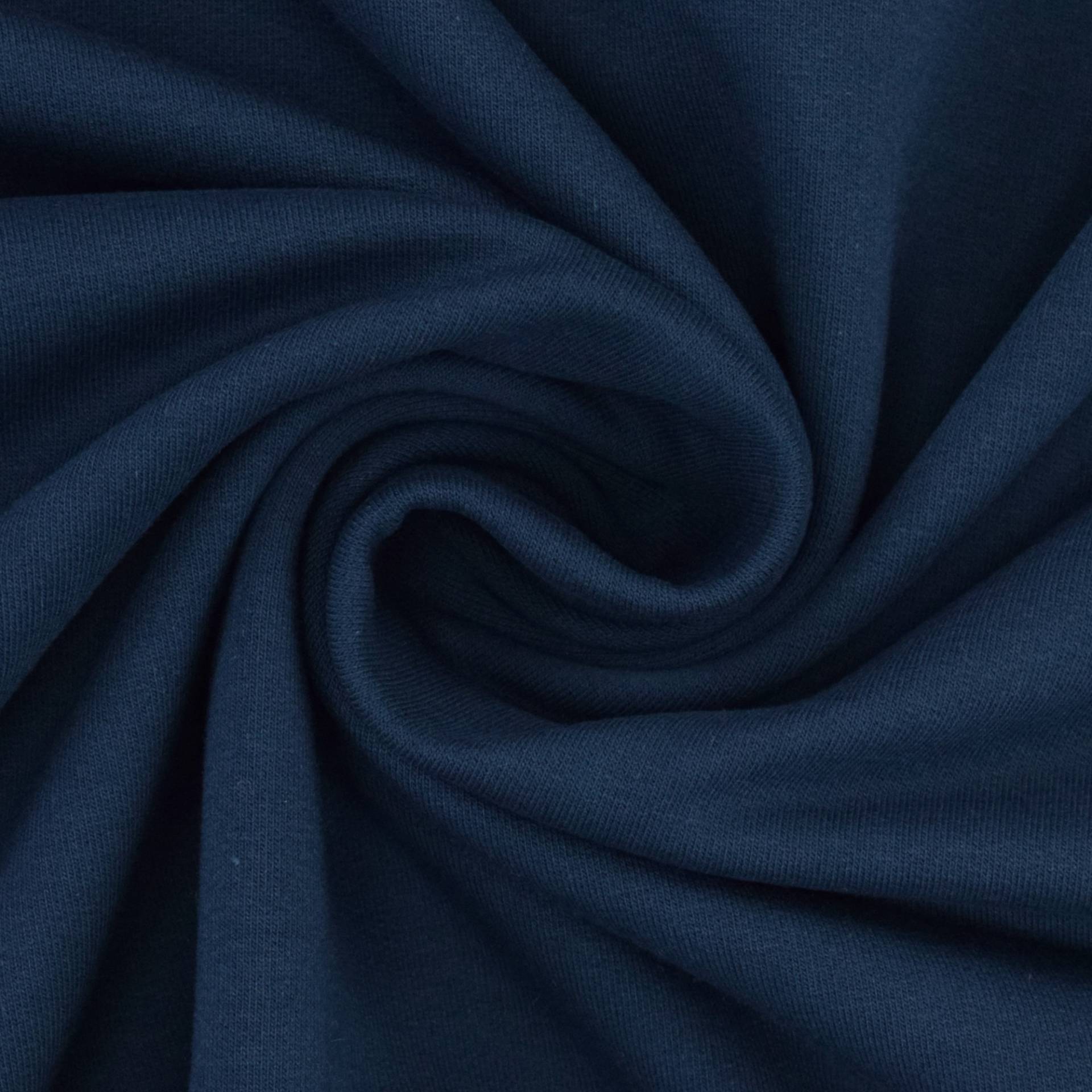 French Terry Uni angeraut, indigoblau French Terry Uni angeraut, indigoblau von Stoffe Hemmers