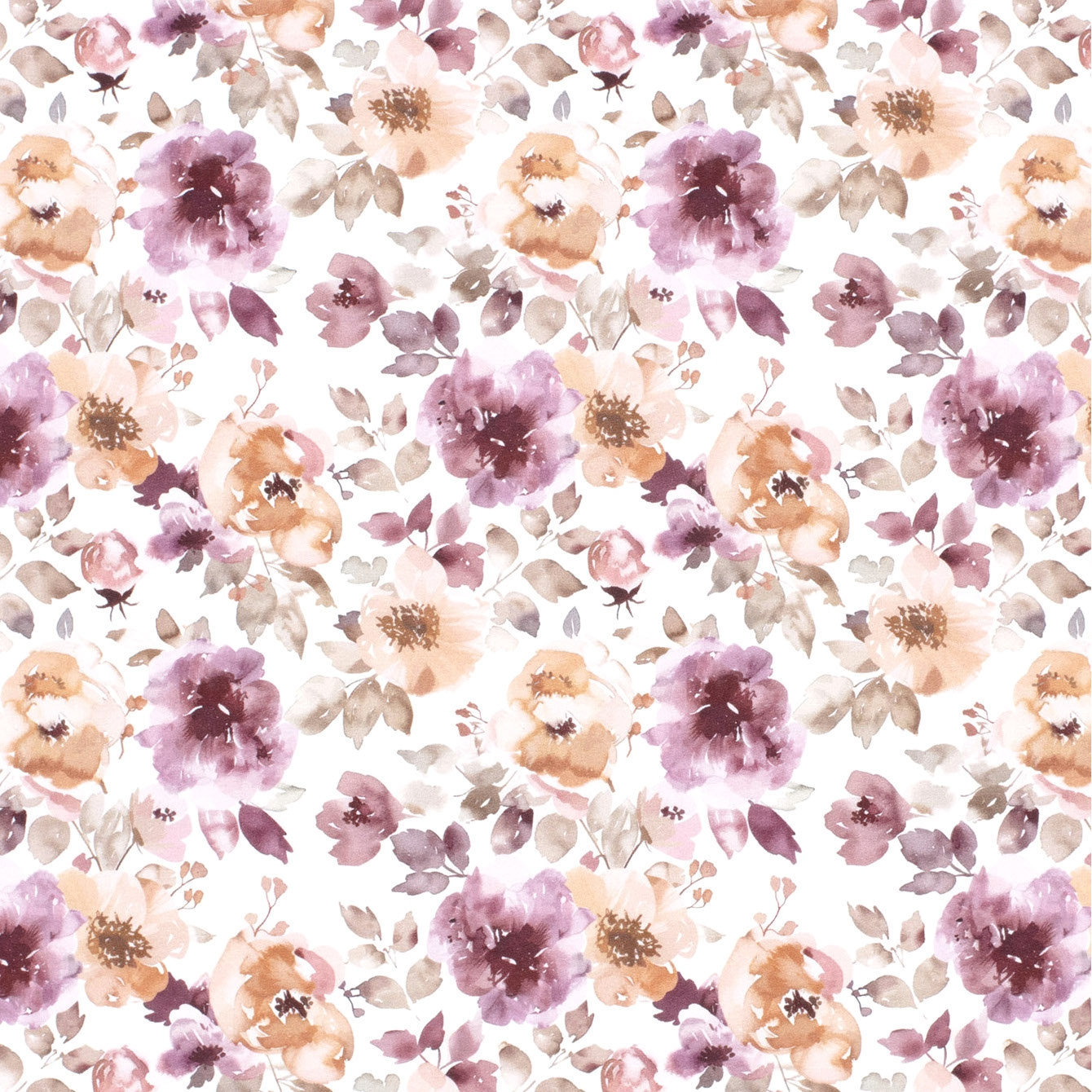 French Terry angeraut Aquarell Flowers, wollweiß French Terry angeraut Aquarell Flowers, wollweiß von Stoffe Hemmers