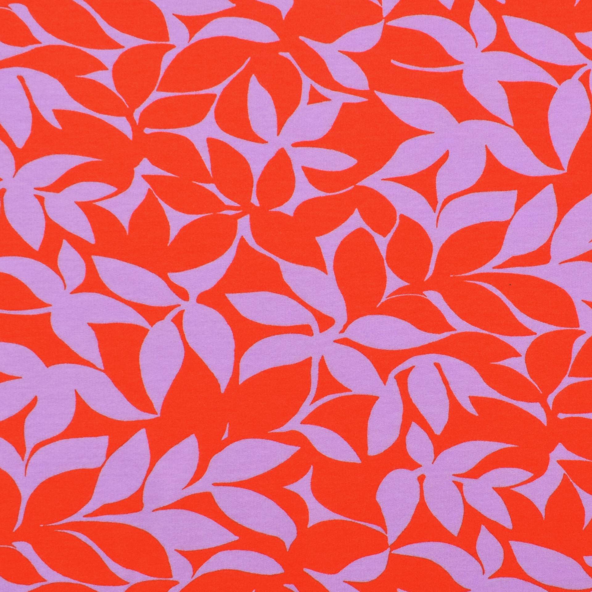 French Terry angeraut Lovely Leaves, rot French Terry angeraut Lovely Leaves, rot von Stoffe Hemmers