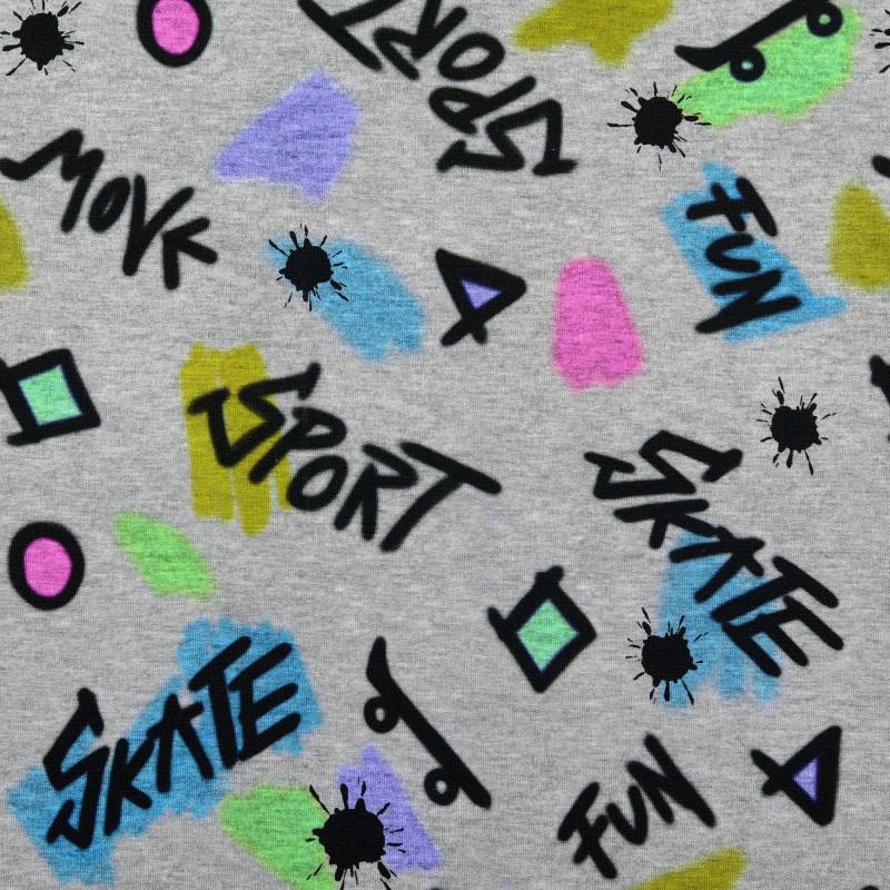 French Terry angeraut Skate, grau meliert French Terry angeraut Skate, grau meliert von Stoffe Hemmers