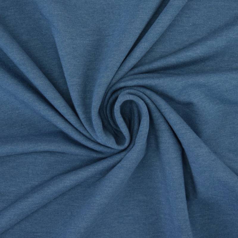 French Terry uni, jeansblau von Stoffe Hemmers