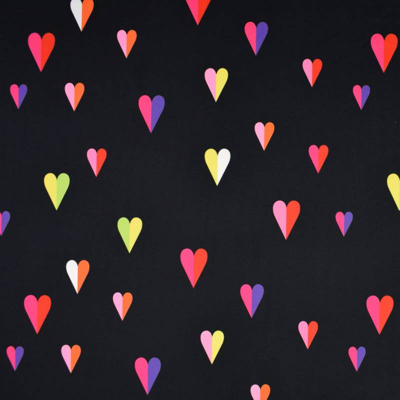 Funktionsjersey Albstoffe Hamburger  Liebe Active Wear Wild Hearts, schwarz von Stoffe Hemmers
