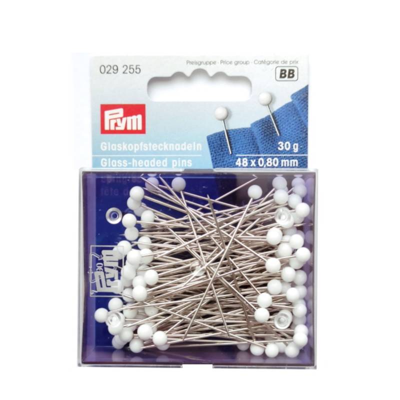 Glaskopfstecknadeln, weiß Glaskopfstecknadeln, weiß von Stoffe Hemmers