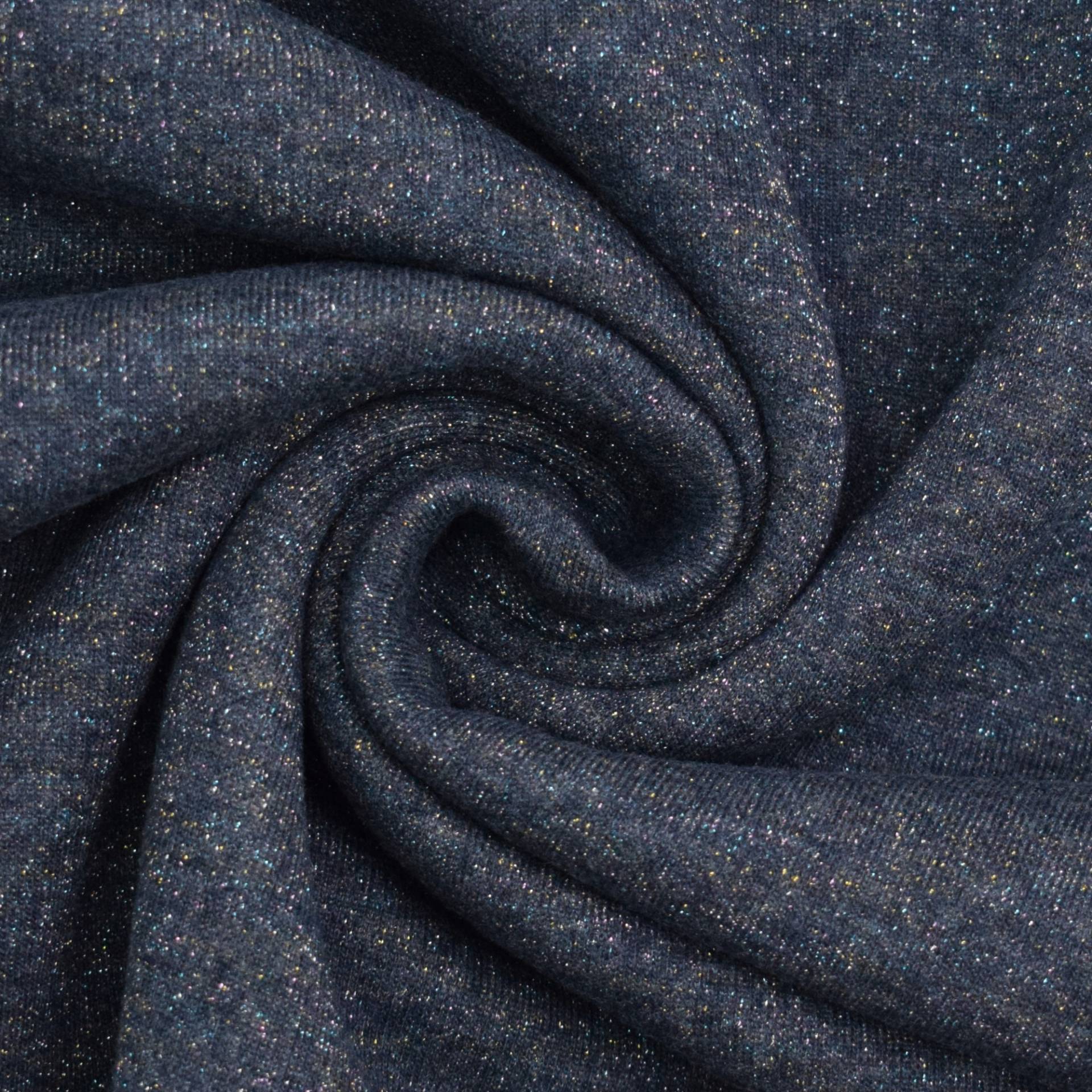 Glitzer Multicolor Sweatshirt marineblau meliert von Stoffe Hemmers