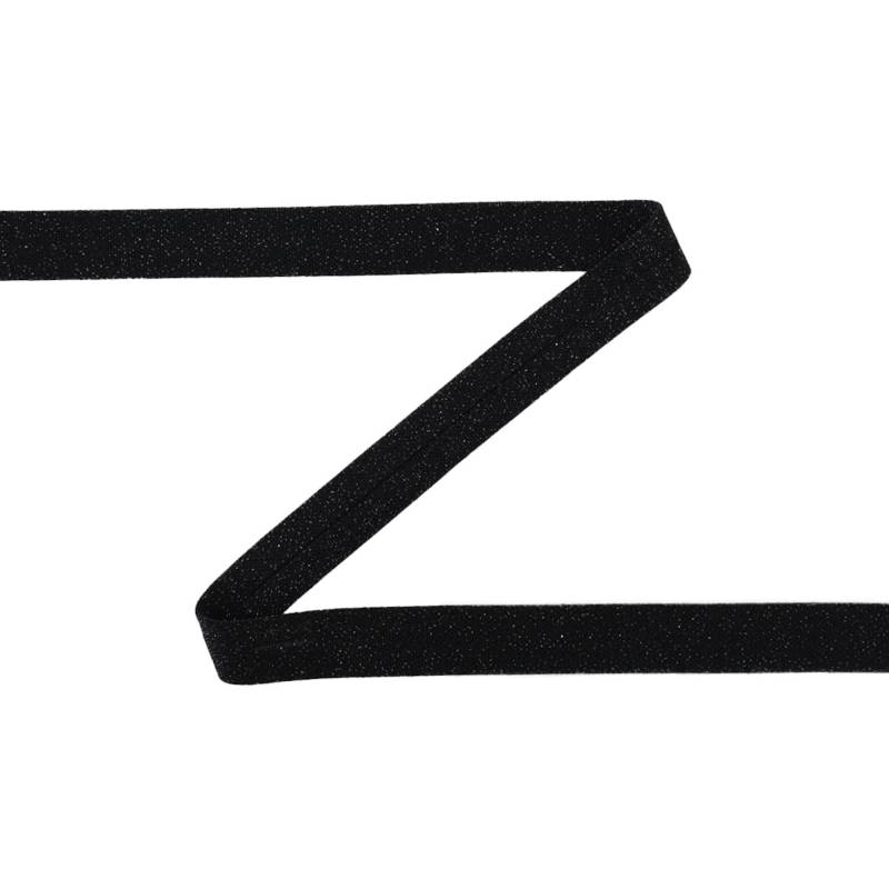 Glitzer-Schrägband 20 mm, schwarz von Stoffe Hemmers