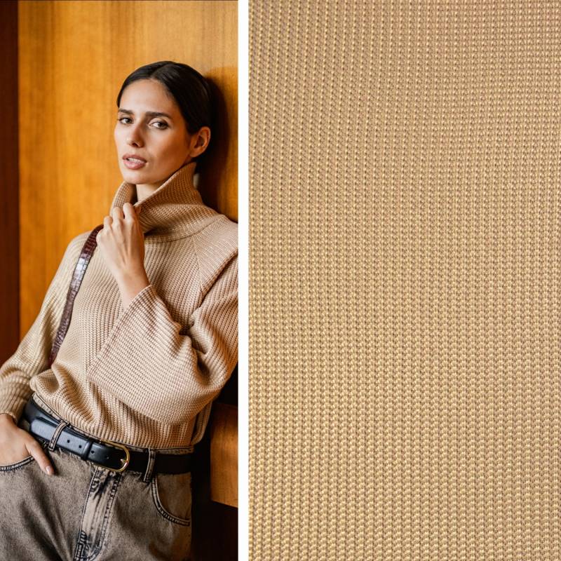 Grobstrickstoff Fibre Mood, gold Grobstrickstoff Fibre Mood, gold von Stoffe Hemmers