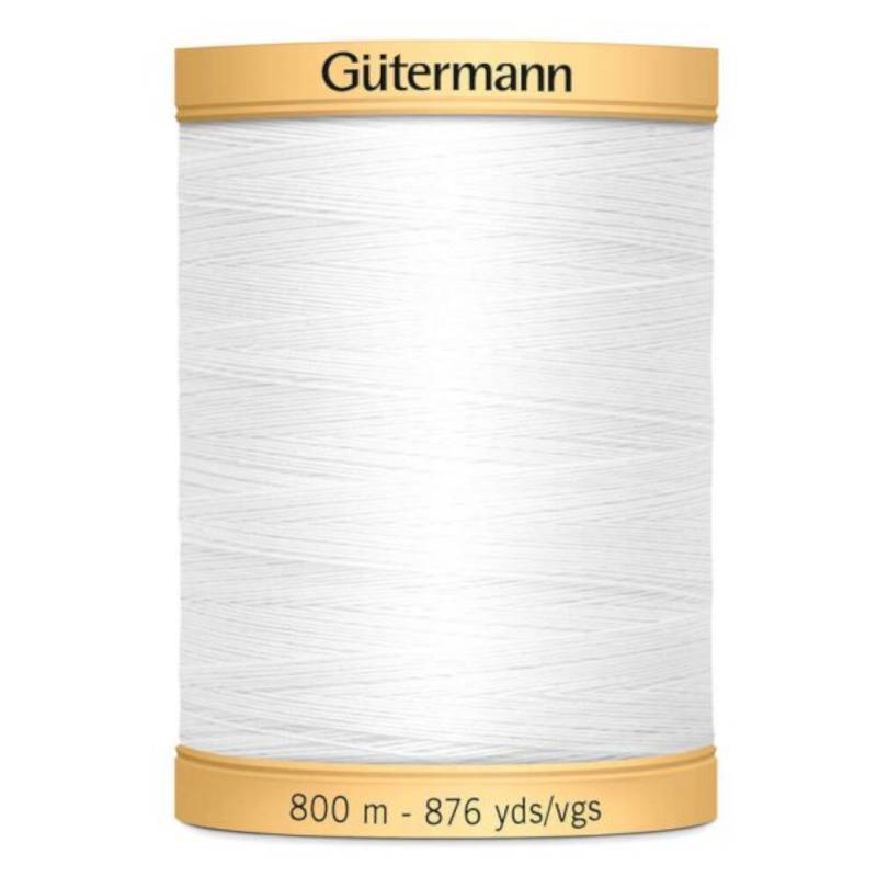 Gütermann C NE 50 Baumwollgarn 800 m, weiss (800) von Stoffe Hemmers