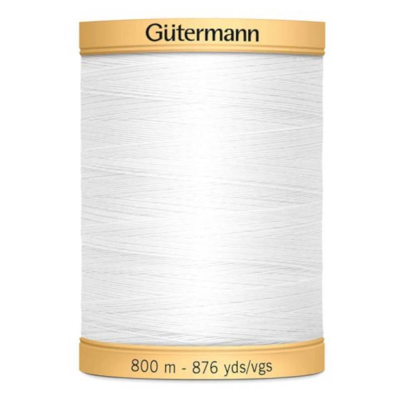 Gütermann C NE 50 Baumwollgarn 800 m, weiss (800) von Stoffe Hemmers