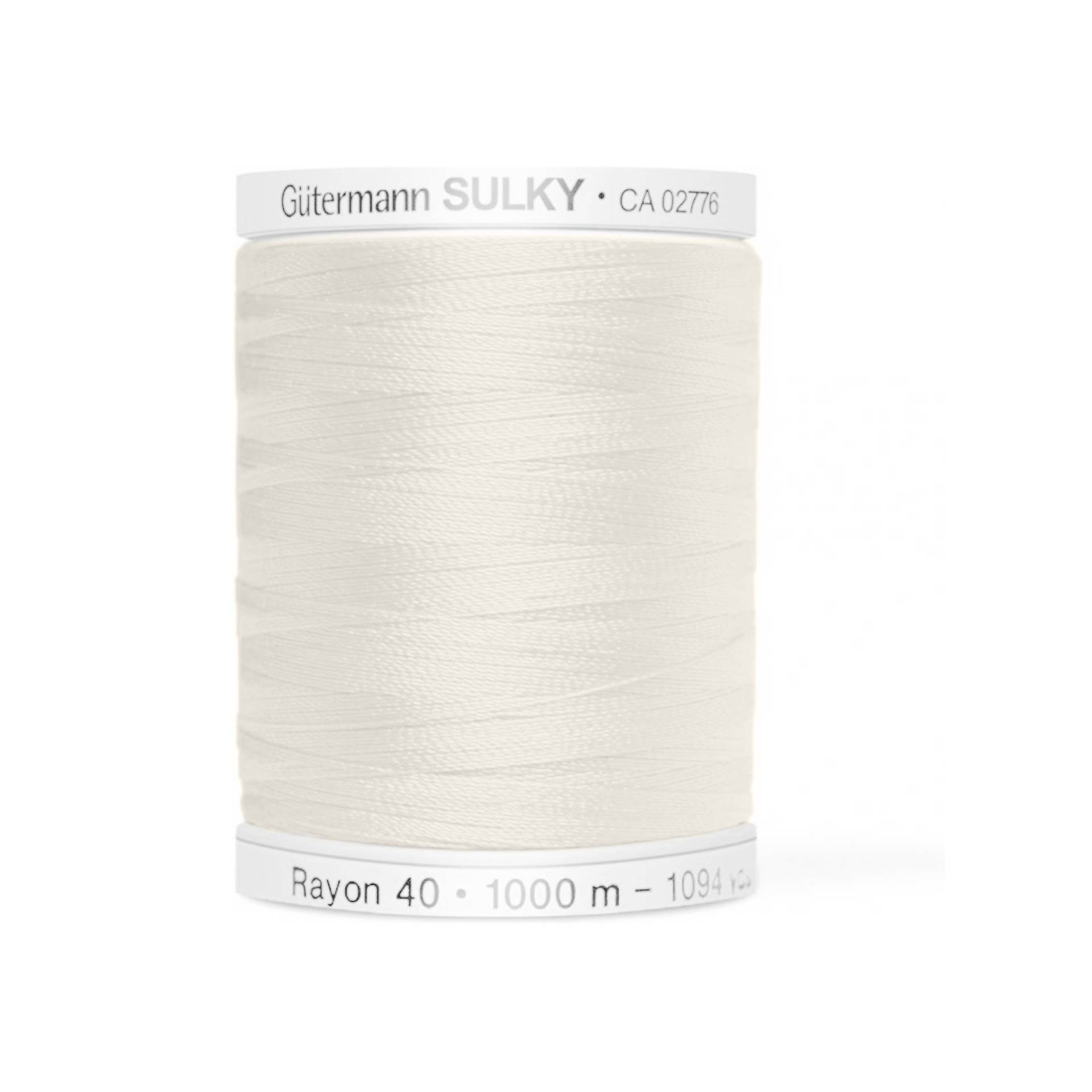 Gütermann Rayon 40 Maschinenstickgarn 1000 m, weiss Gütermann Rayon 40 Maschinenstickgarn 1000 m, weiss von Stoffe Hemmers