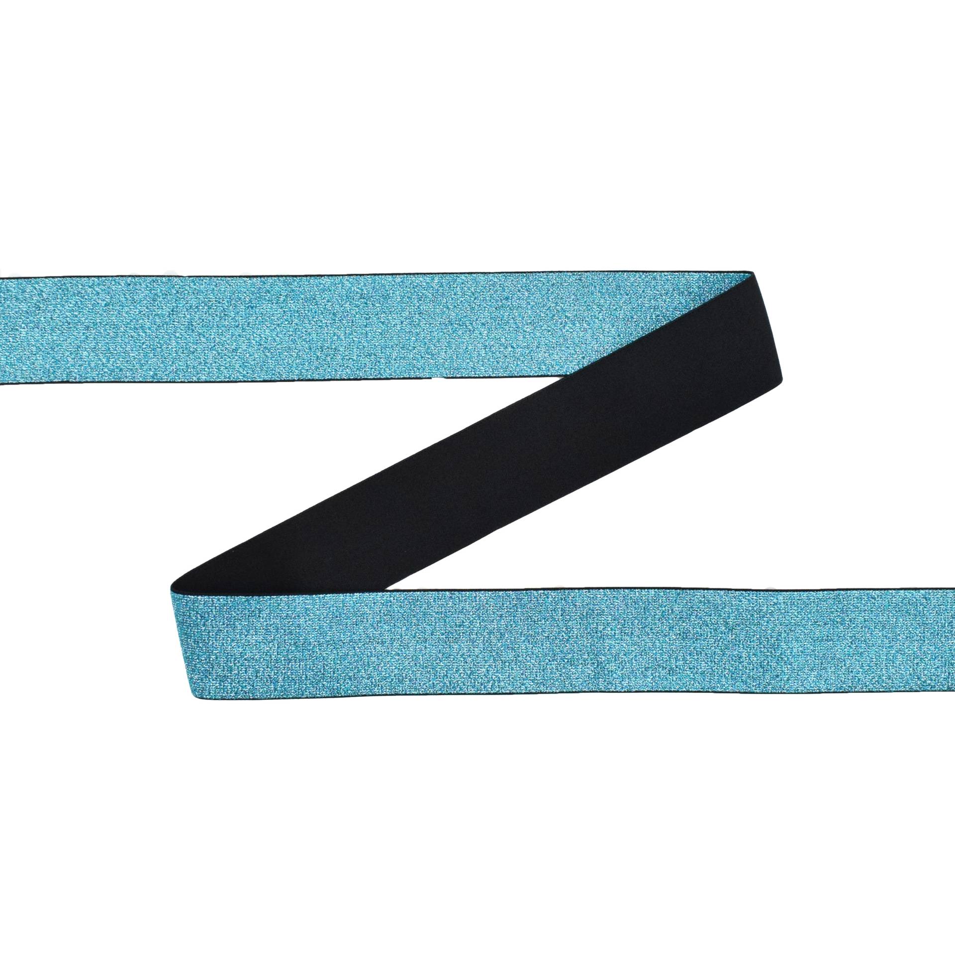 Gummiband Shine 40 mm, aqua Gummiband Shine 40 mm, aqua von Stoffe Hemmers