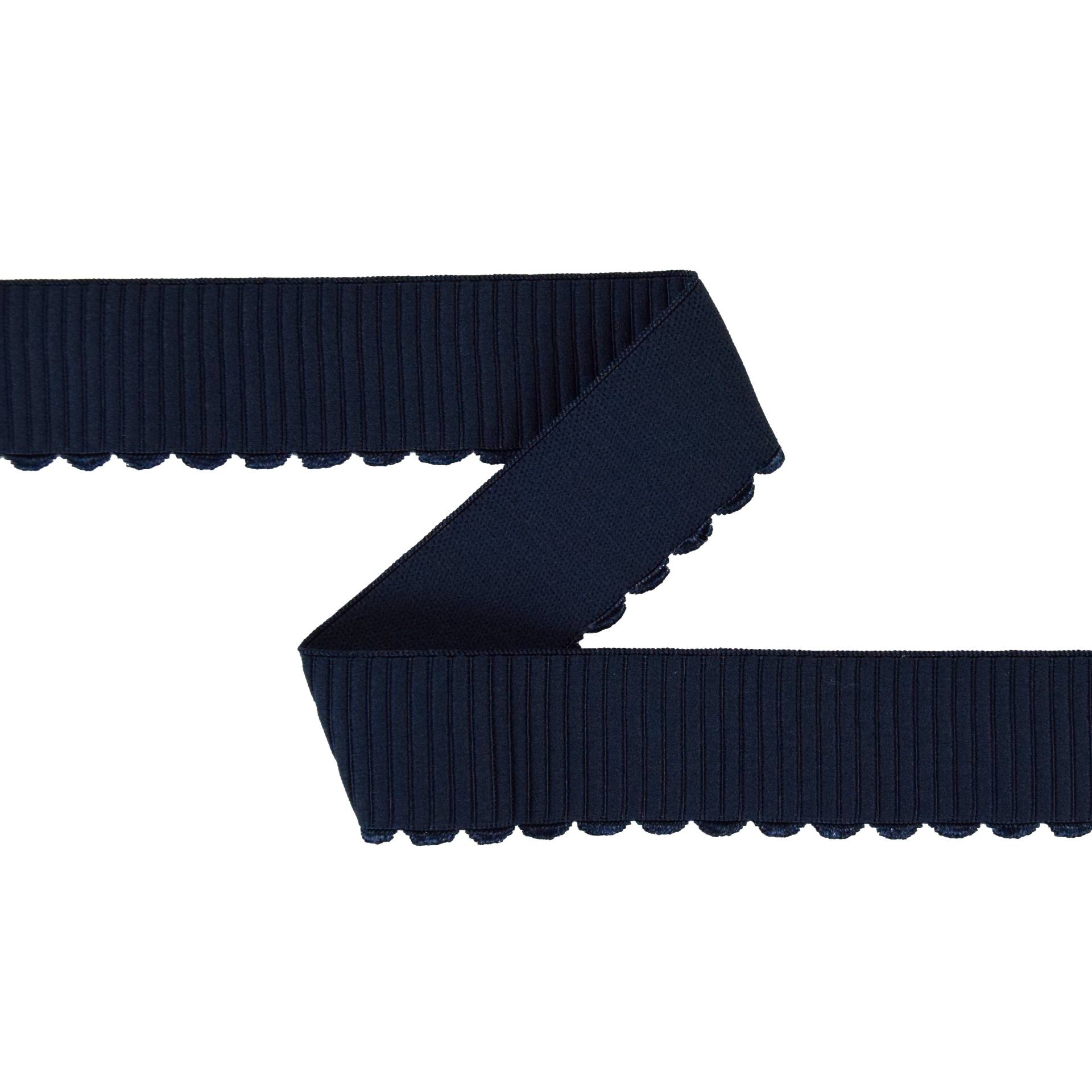 Gummiband mit Sticklitze 38 mm, marine Gummiband mit Sticklitze 38 mm, marine von Stoffe Hemmers