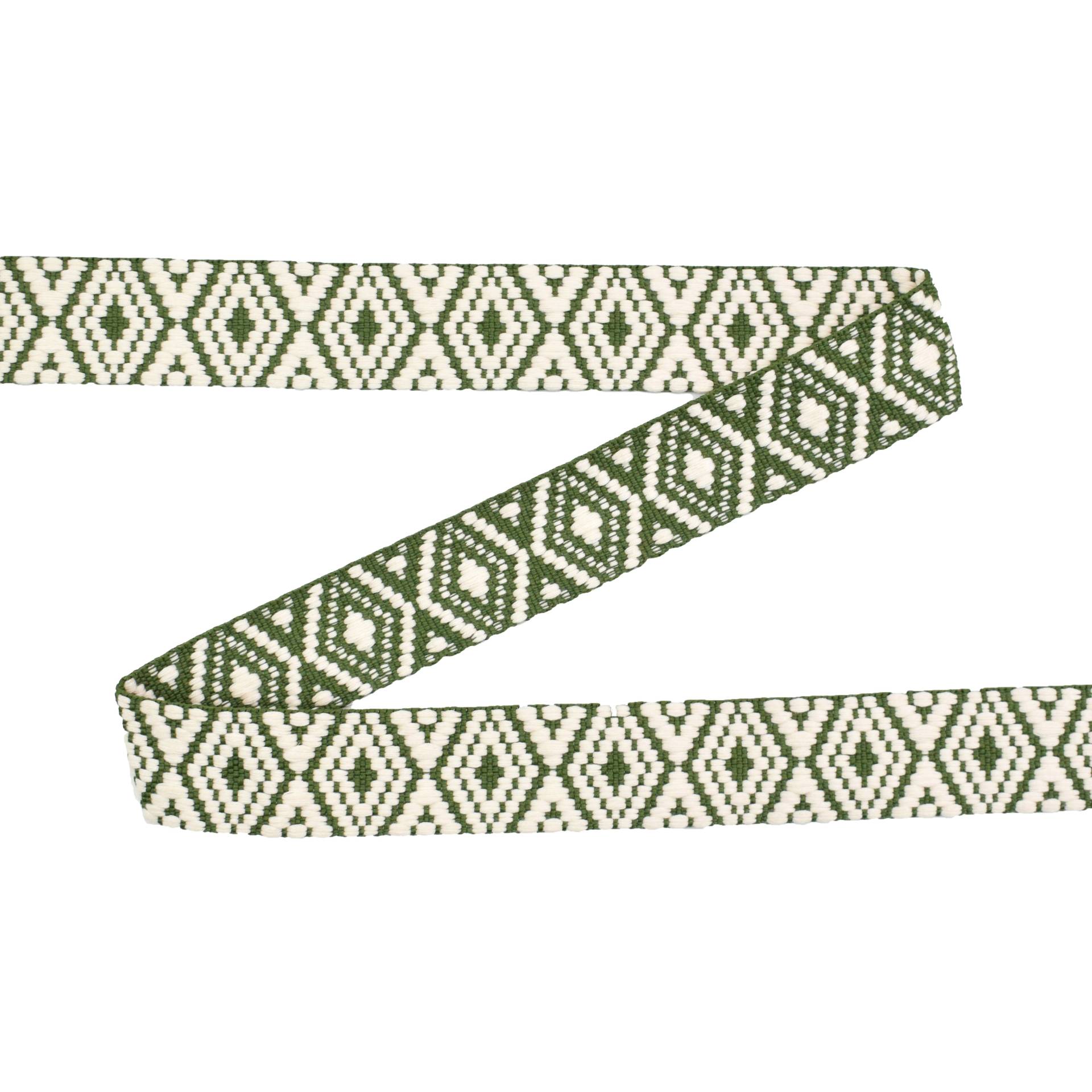 Gurtband Diamonds 38mm , olivgrün Gurtband Diamonds 38mm , olivgrün von Stoffe Hemmers