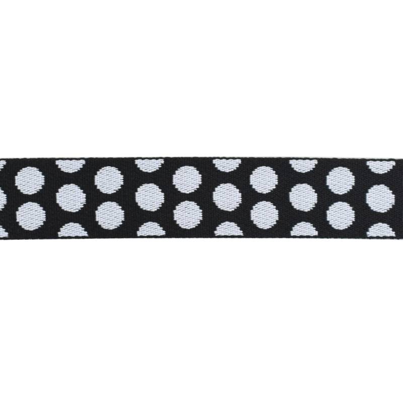 Gurtband Dots 36mm, schwarz von Stoffe Hemmers