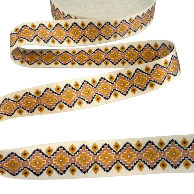 Gurtband Doubleface Diamond Shape, wollweiß von Stoffe Hemmers