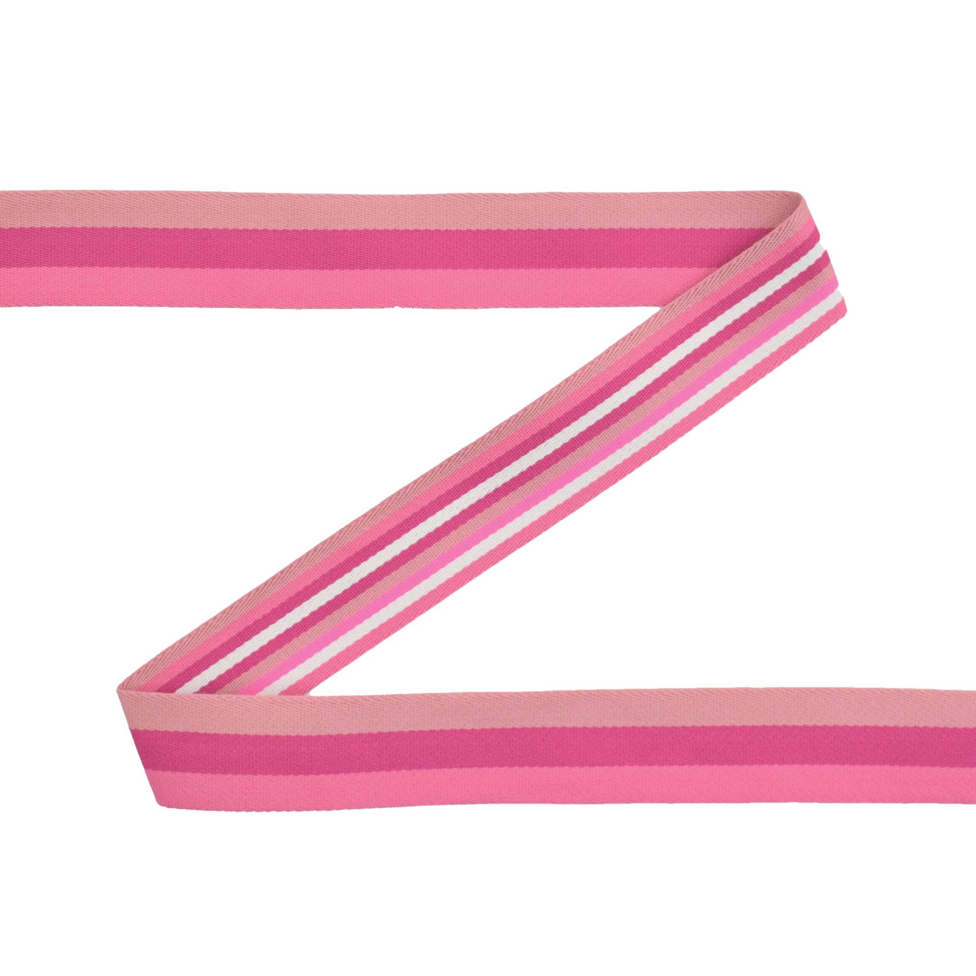 Gurtband Doubleface Stripes 40mm, rosa von Stoffe Hemmers