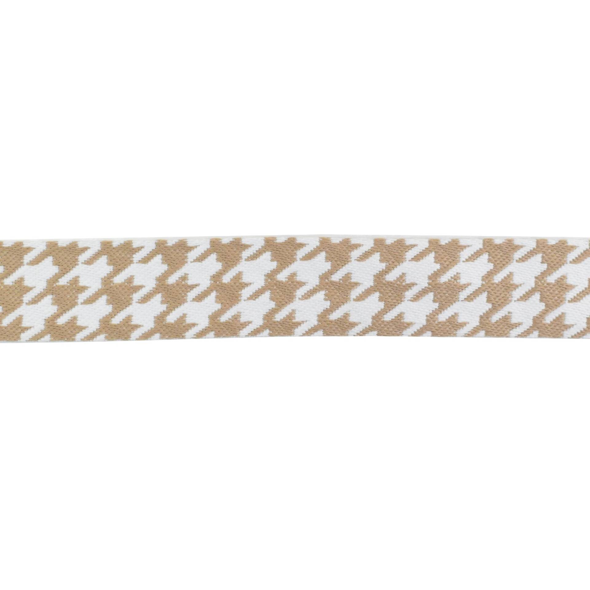 Gurtband Hahnentritt 38 mm, beige von Stoffe Hemmers