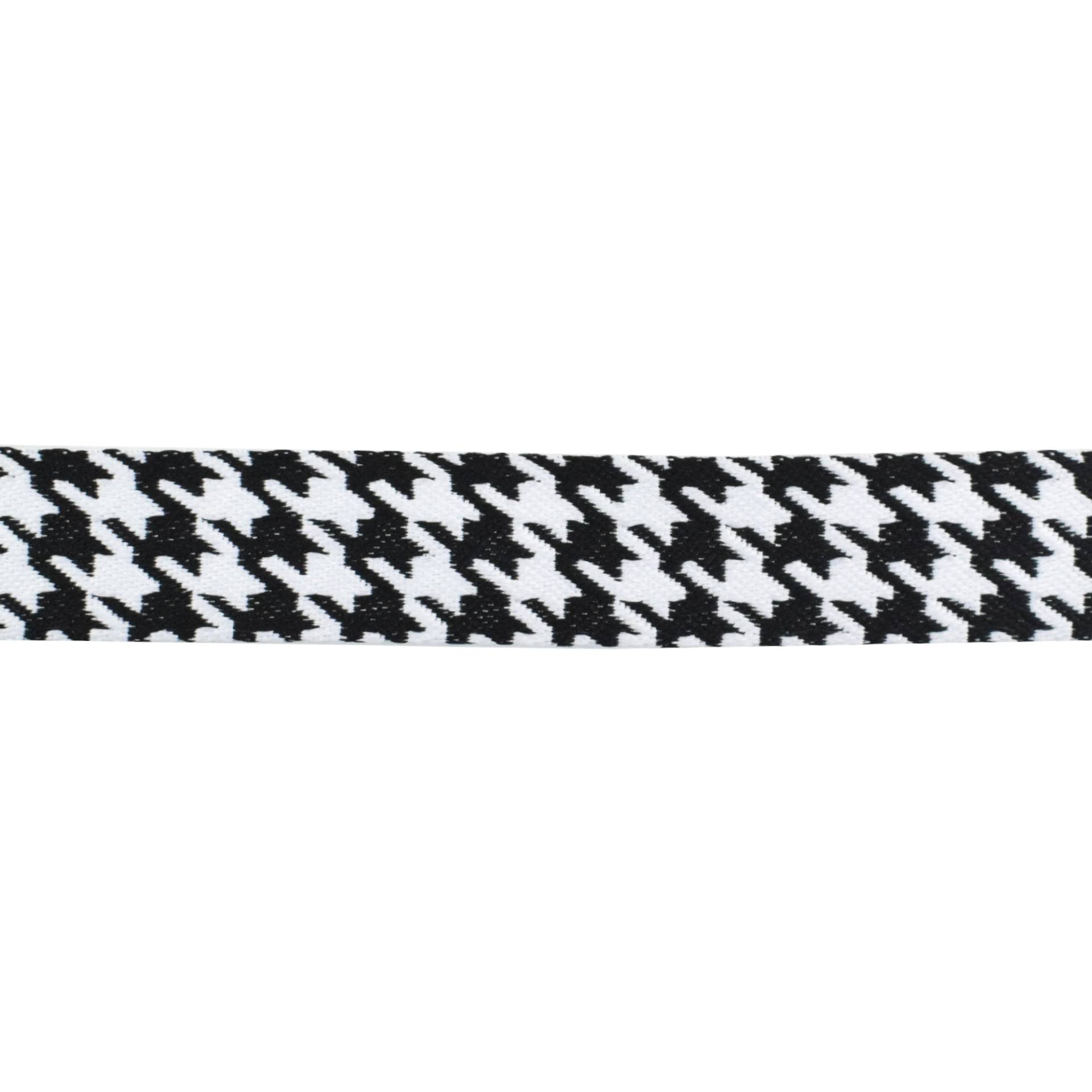 Gurtband Hahnentritt 38 mm, schwarz von Stoffe Hemmers