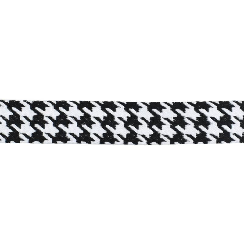 Gurtband Hahnentritt 38 mm, schwarz von Stoffe Hemmers