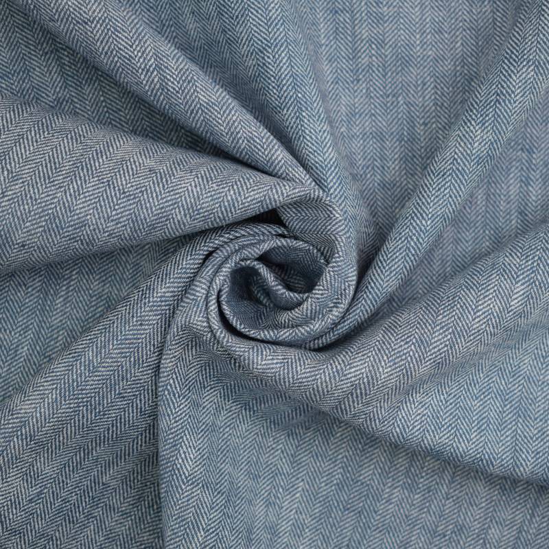 Halbleinen Herringbone, blau Halbleinen Herringbone, blau von Stoffe Hemmers