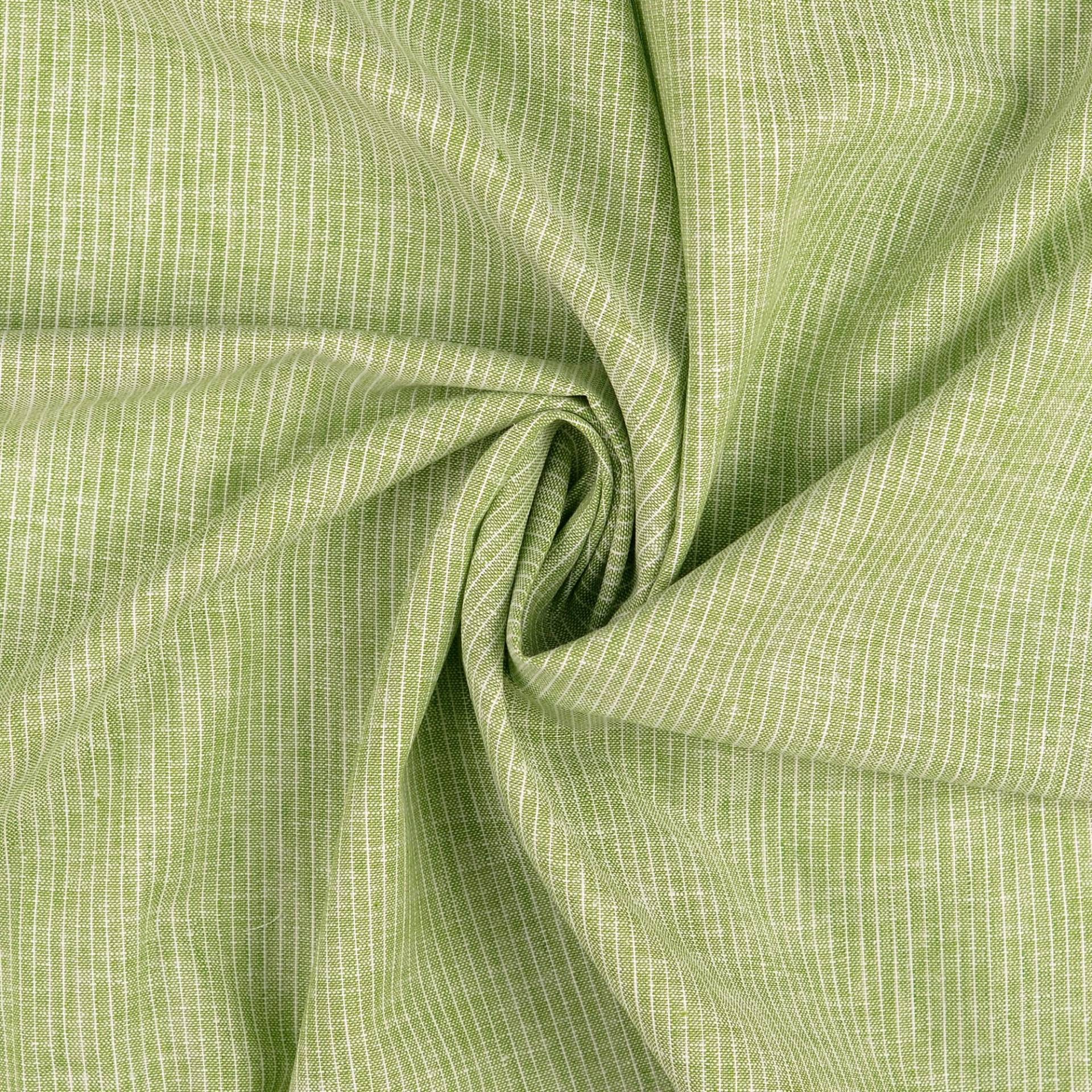 Halbleinen Mini Streifen, grün von Stoffe Hemmers