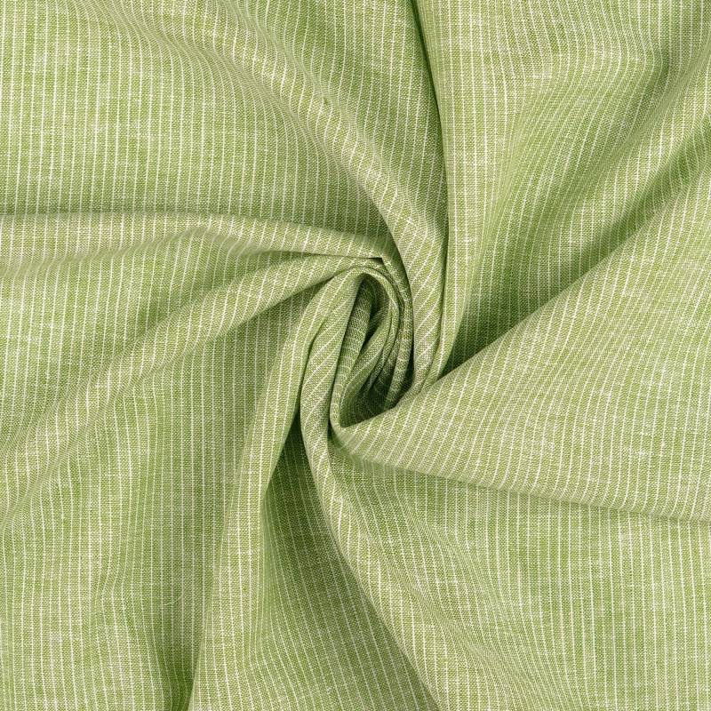 Halbleinen Mini Streifen, grün von Stoffe Hemmers