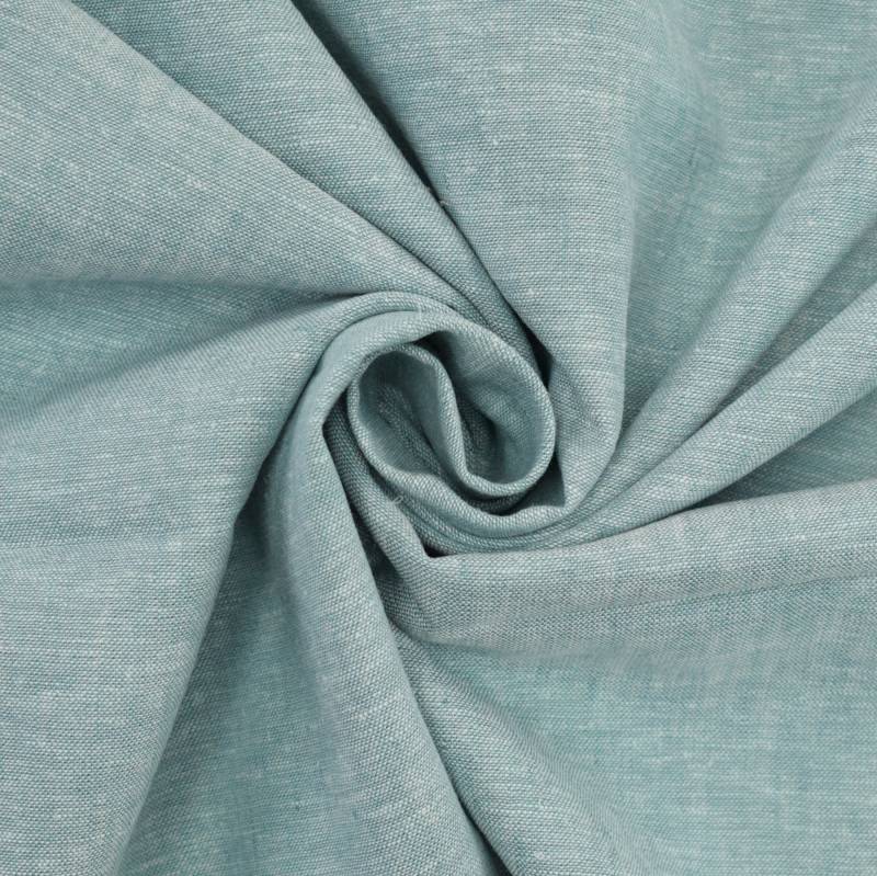 Halbleinen meliert, dunkelmint von Stoffe Hemmers