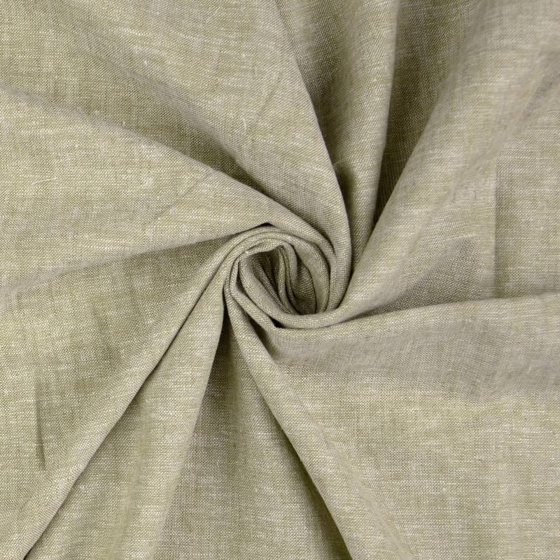 Halbleinen meliert, hell olivgrün von Stoffe Hemmers