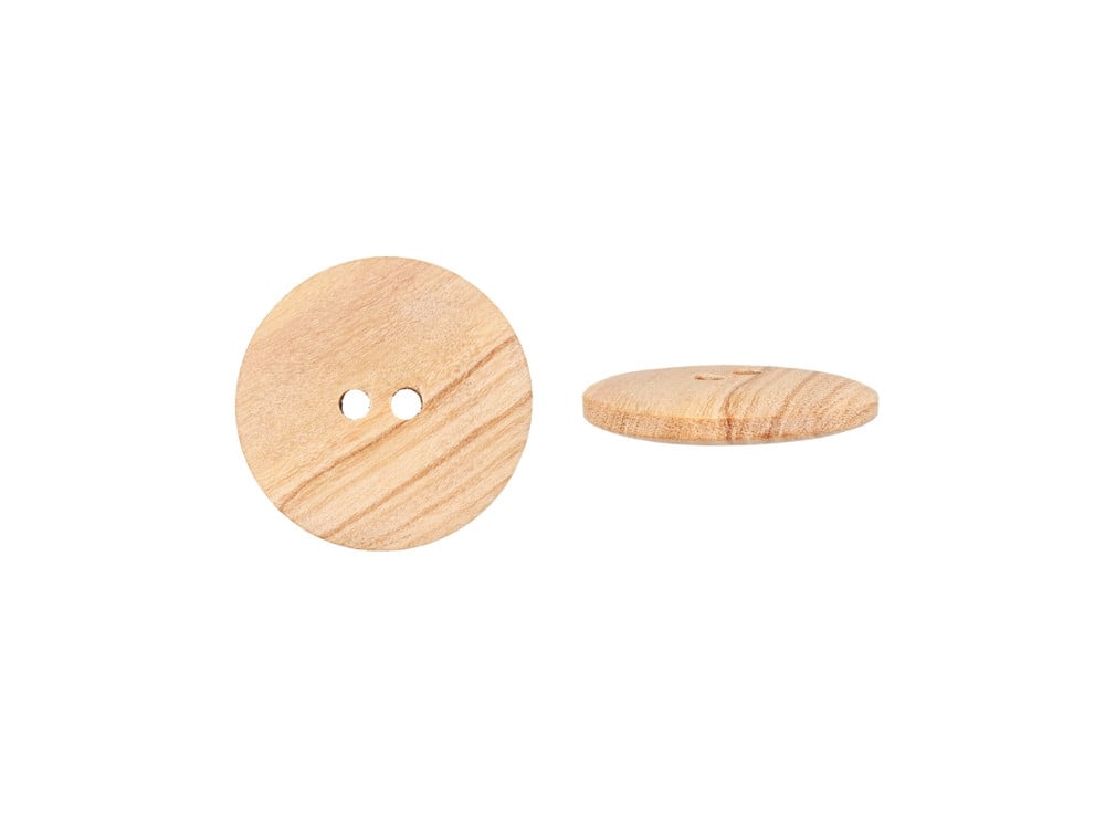 Holzknopf Standard 2-Loch, 23 mm Holzknopf Standard 2-Loch, 23 mm von Stoffe Hemmers