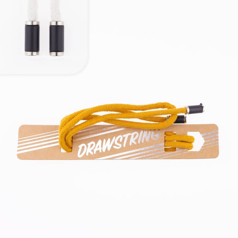 Hoodiekordel mit Endstücken, senfgelb von Stoffe Hemmers