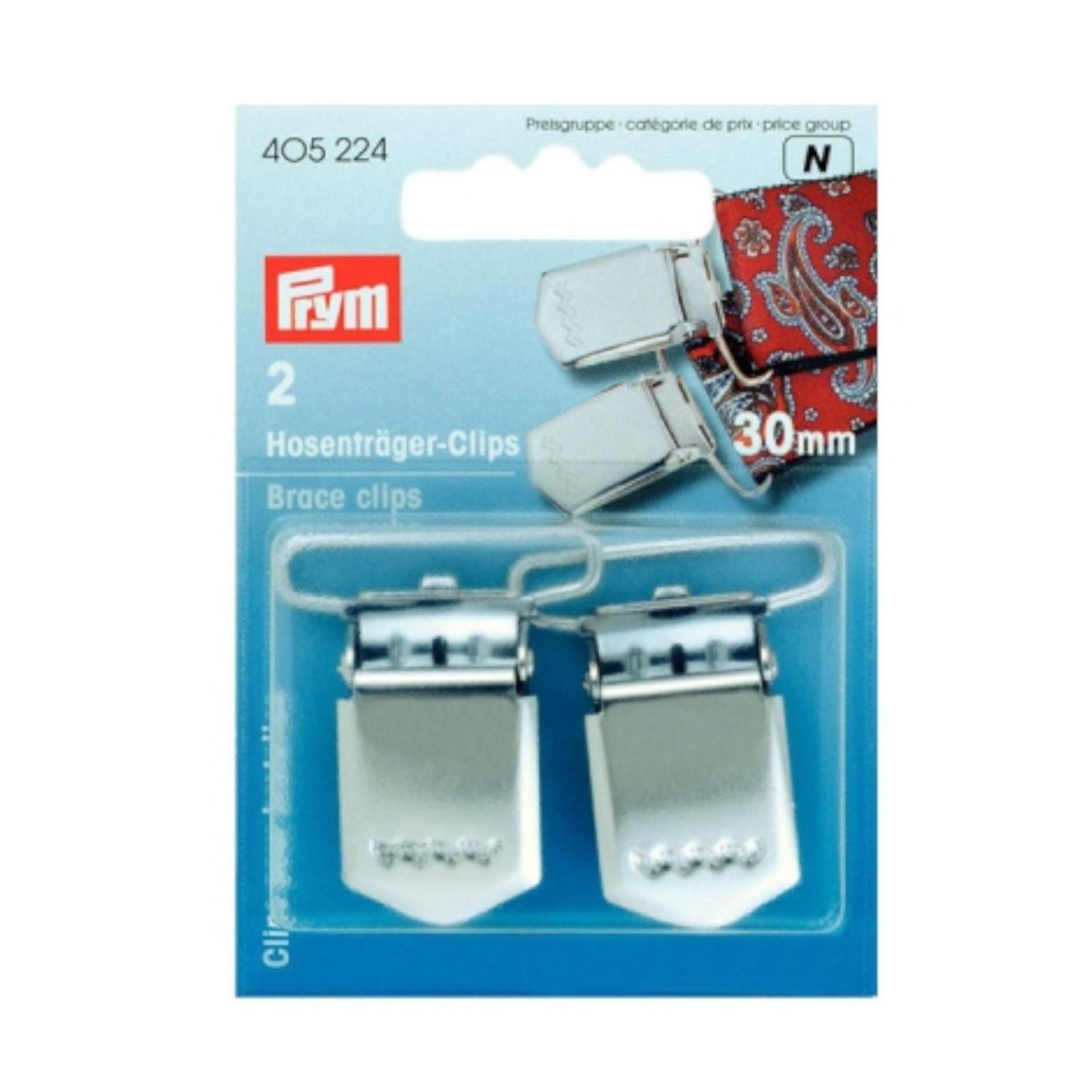 Hosenträger-Clips, 30 mm, silber Hosenträger-Clips, 30 mm, silber von Stoffe Hemmers