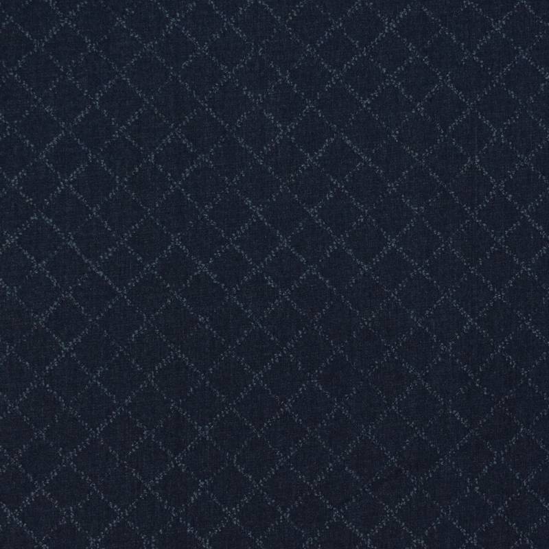 Jacquard Jeans Checks, dunkelblau von Stoffe Hemmers