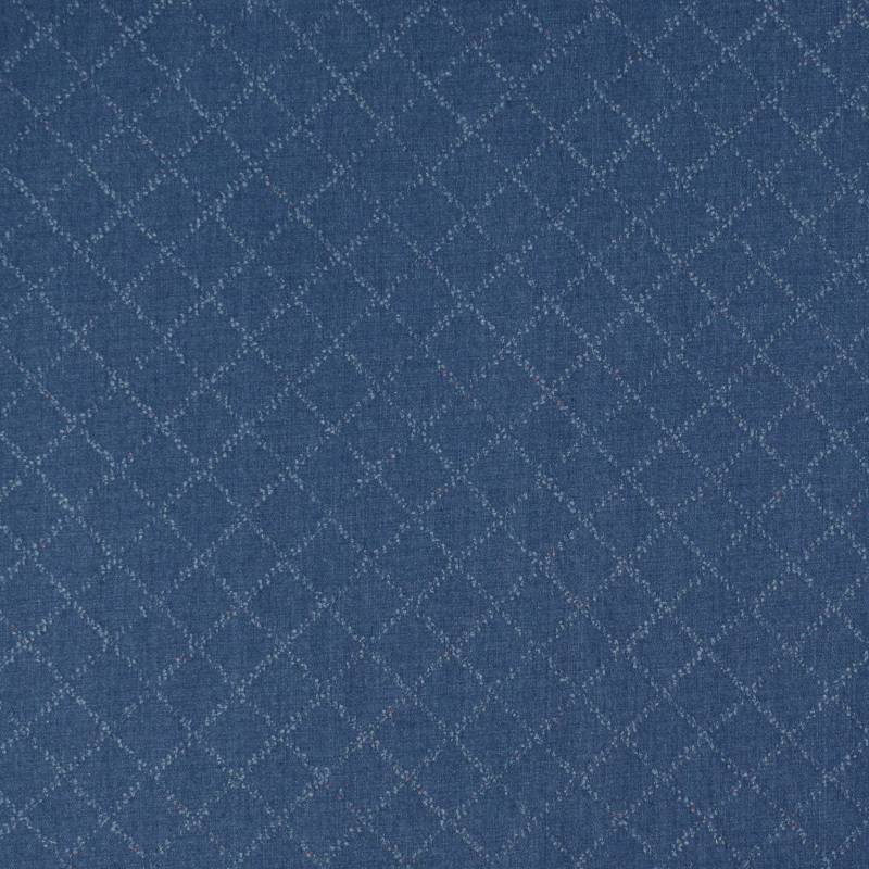 Jacquard Jeans Checks, jeansblau von Stoffe Hemmers