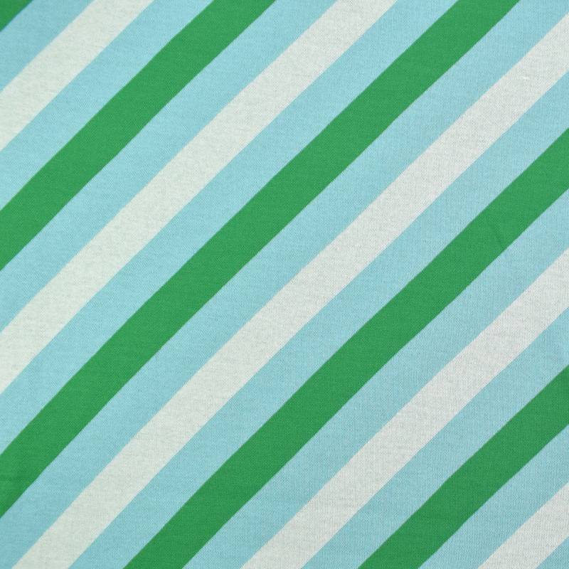 Jacquard Jersey Albstoffe Hamburger Liebe Queen of Hearts Royal Candy Stripes, mint von Stoffe Hemmers